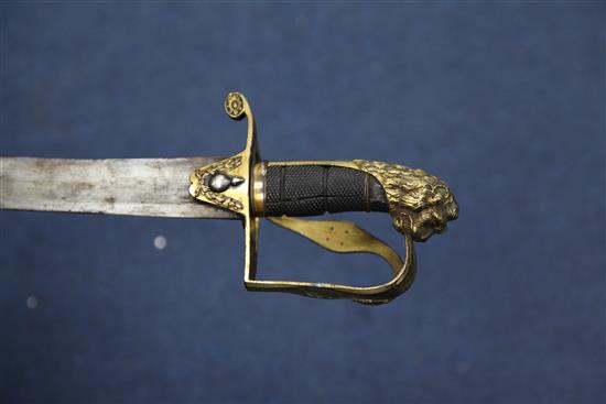 A George III Grenadier Company officers sword of the 53rd Regiment of Foot (Kings Shropshire Light Infantry),